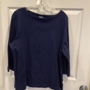 Croft & Barrow Women's Dark Blue Long Sleeve Top
